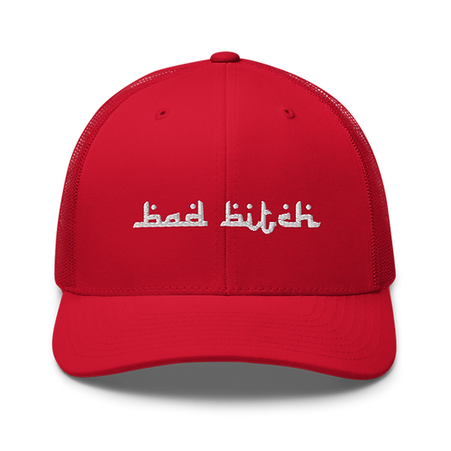 BAD BI*CH TRUCKER HAT // RED/WHT
